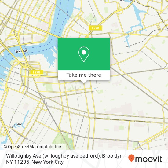 Mapa de Willoughby Ave (willoughby ave bedford), Brooklyn, NY 11205