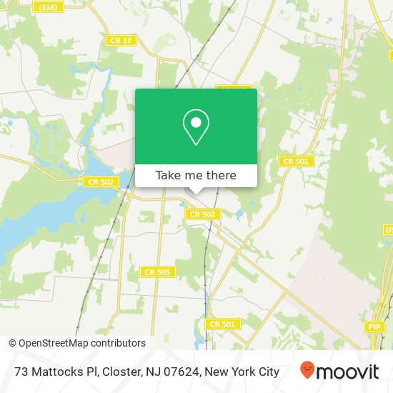 Mapa de 73 Mattocks Pl, Closter, NJ 07624