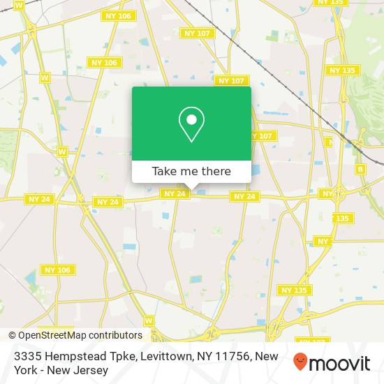 Mapa de 3335 Hempstead Tpke, Levittown, NY 11756
