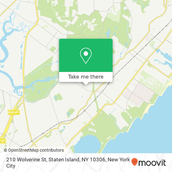 Mapa de 210 Wolverine St, Staten Island, NY 10306