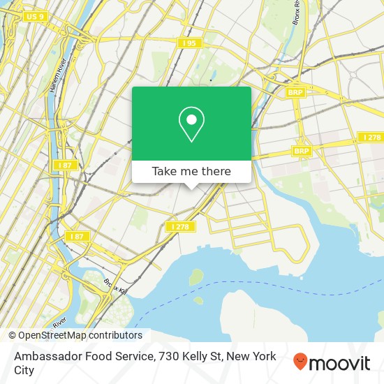 Ambassador Food Service, 730 Kelly St map