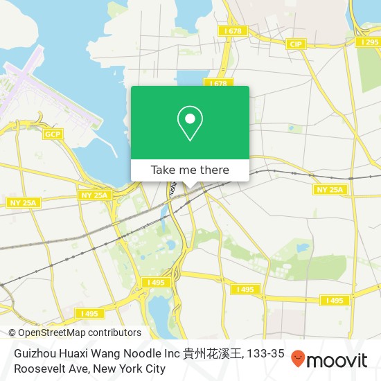 Mapa de Guizhou Huaxi Wang Noodle Inc 貴州花溪王, 133-35 Roosevelt Ave