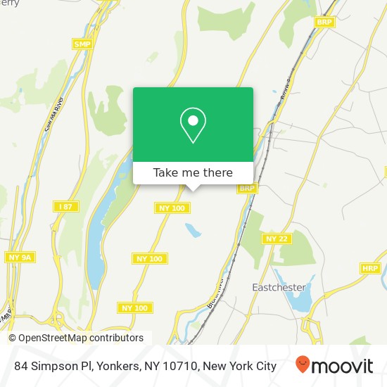 Mapa de 84 Simpson Pl, Yonkers, NY 10710