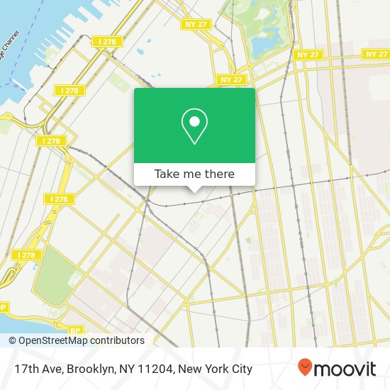 Mapa de 17th Ave, Brooklyn, NY 11204