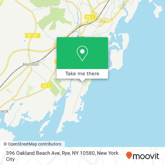 Mapa de 396 Oakland Beach Ave, Rye, NY 10580