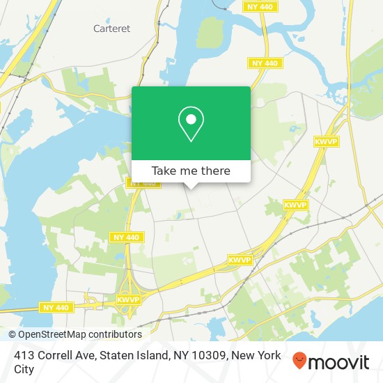 Mapa de 413 Correll Ave, Staten Island, NY 10309