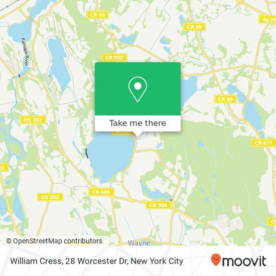 Mapa de William Cress, 28 Worcester Dr