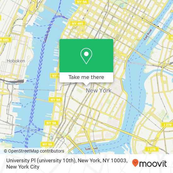 University Pl (university 10th), New York, NY 10003 map