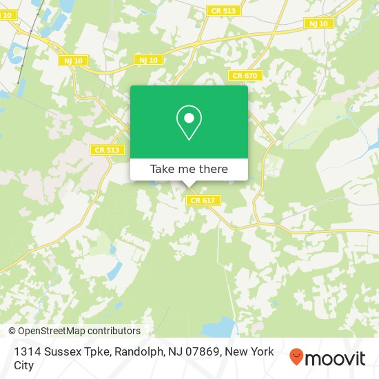 Mapa de 1314 Sussex Tpke, Randolph, NJ 07869