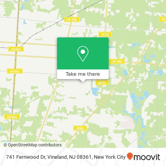 Mapa de 741 Fernwood Dr, Vineland, NJ 08361