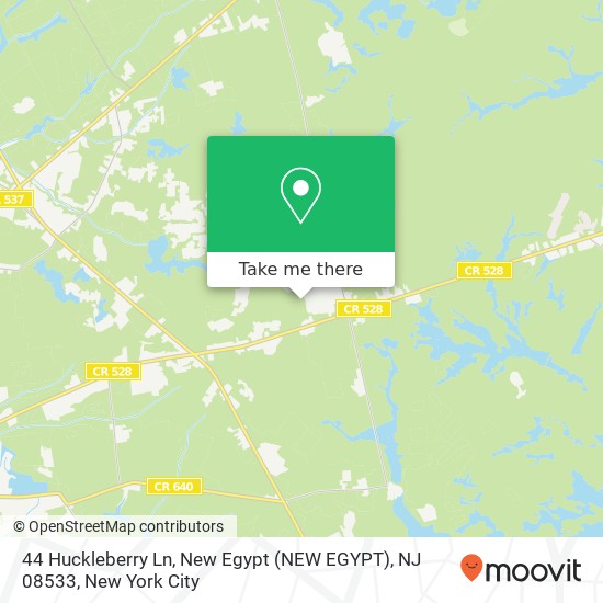 Mapa de 44 Huckleberry Ln, New Egypt (NEW EGYPT), NJ 08533