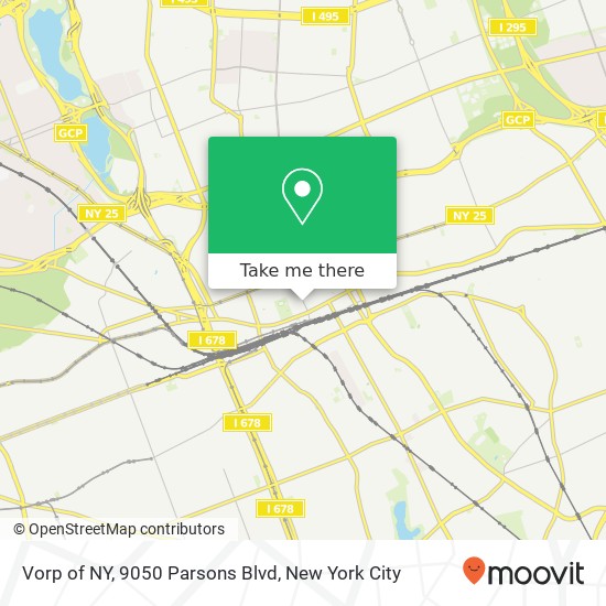 Mapa de Vorp of NY, 9050 Parsons Blvd