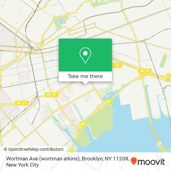 Mapa de Wortman Ave (wortman atkins), Brooklyn, NY 11208