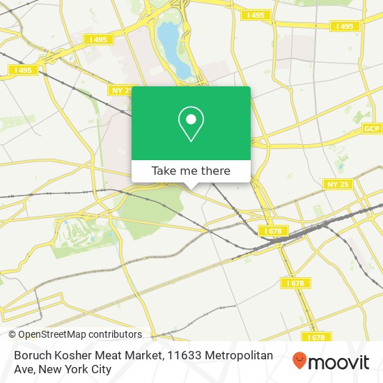 Boruch Kosher Meat Market, 11633 Metropolitan Ave map