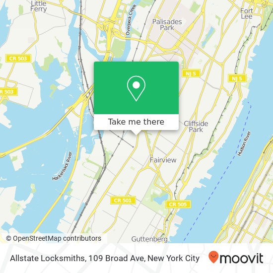 Allstate Locksmiths, 109 Broad Ave map