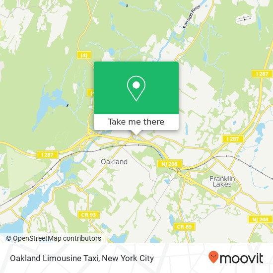 Oakland Limousine Taxi map