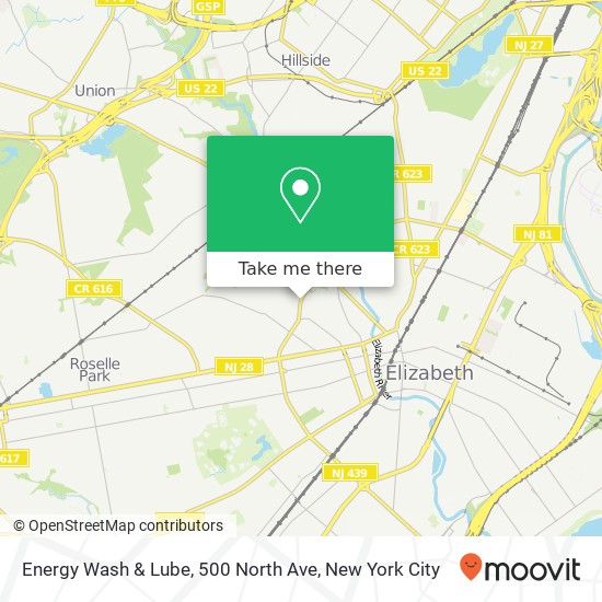 Energy Wash & Lube, 500 North Ave map