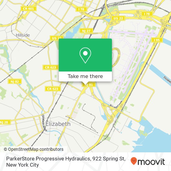 Mapa de ParkerStore Progressive Hydraulics, 922 Spring St