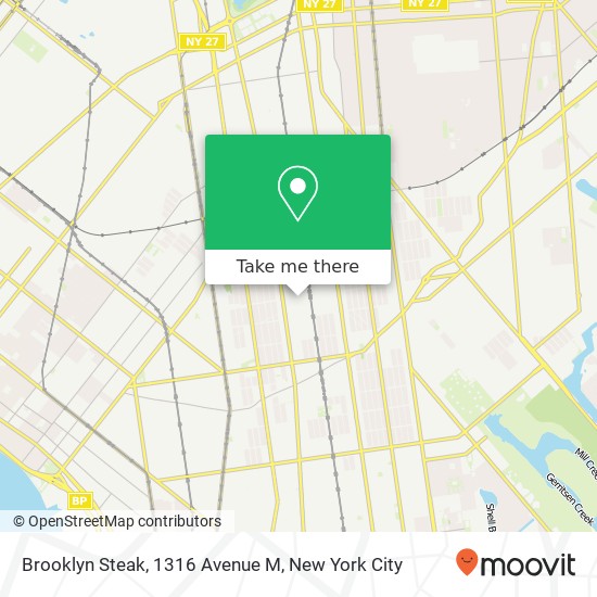 Mapa de Brooklyn Steak, 1316 Avenue M