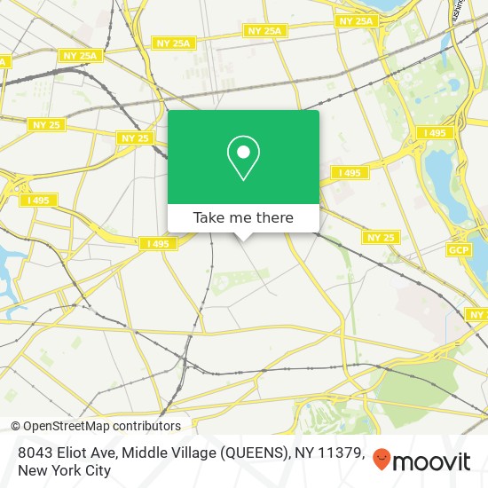 Mapa de 8043 Eliot Ave, Middle Village (QUEENS), NY 11379