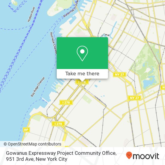 Gowanus Expressway Project Community Office, 951 3rd Ave map