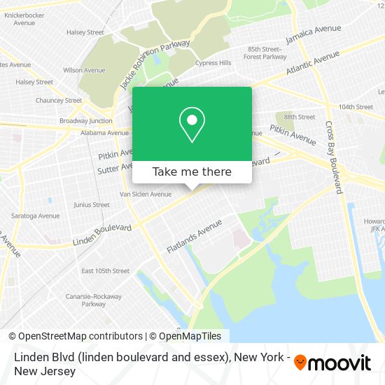 Mapa de Linden Blvd (linden boulevard and essex)