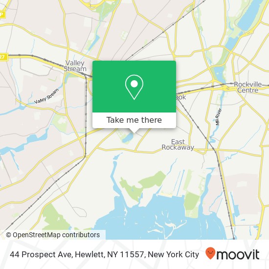 Mapa de 44 Prospect Ave, Hewlett, NY 11557