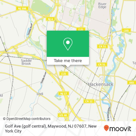 Golf Ave (golf central), Maywood, NJ 07607 map