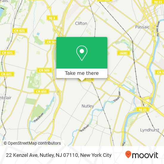 22 Kenzel Ave, Nutley, NJ 07110 map