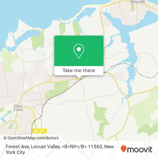 Forest Ave, Locust Valley, <B>NY< / B> 11560 map