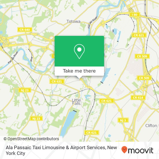 Mapa de Ala Passaic Taxi Limousine & Airport Services