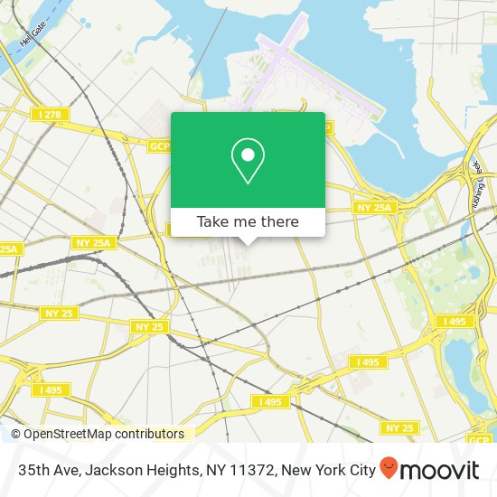 Mapa de 35th Ave, Jackson Heights, NY 11372