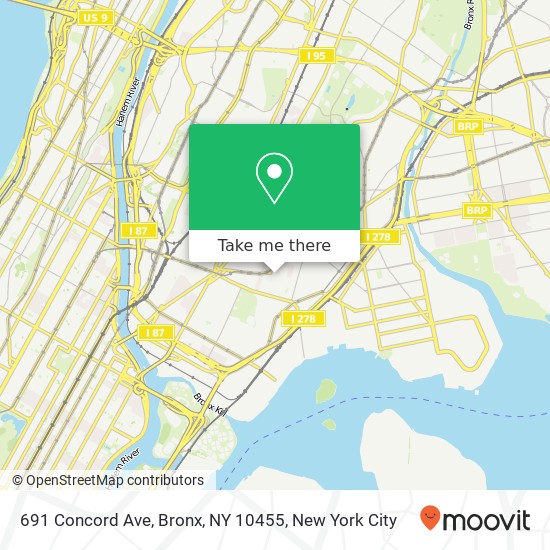 Mapa de 691 Concord Ave, Bronx, NY 10455