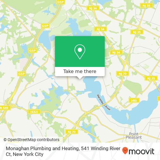 Mapa de Monaghan Plumbing and Heating, 541 Winding River Ct
