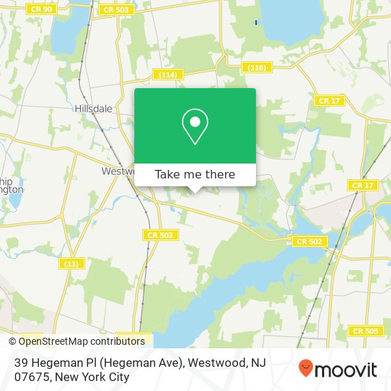 39 Hegeman Pl (Hegeman Ave), Westwood, NJ 07675 map