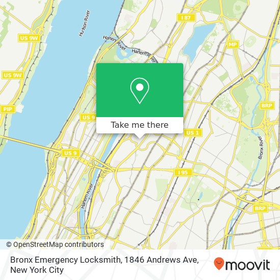 Mapa de Bronx Emergency Locksmith, 1846 Andrews Ave