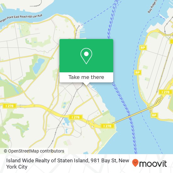 Island Wide Realty of Staten Island, 981 Bay St map