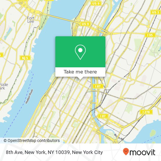 8th Ave, New York, NY 10039 map
