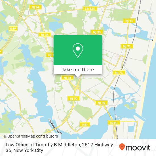 Mapa de Law Office of Timothy B Middleton, 2517 Highway 35