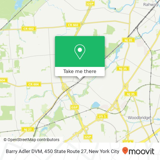Barry Adler DVM, 450 State Route 27 map