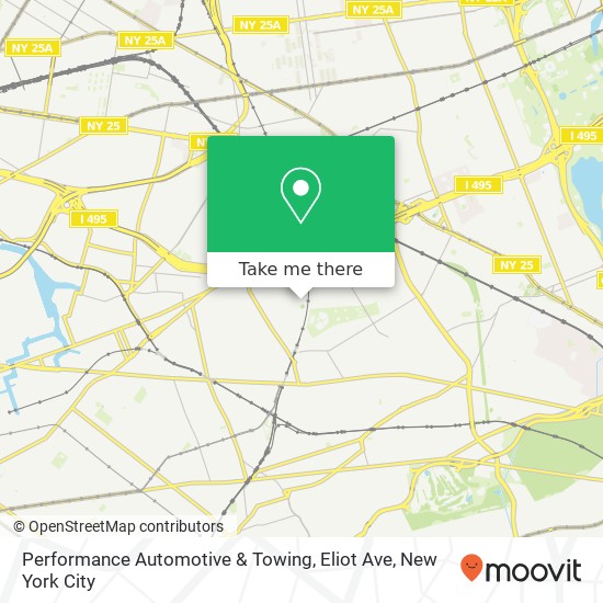 Performance Automotive & Towing, Eliot Ave map