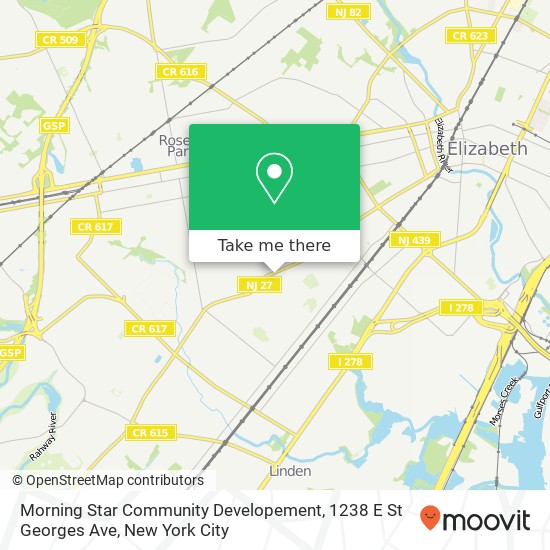 Mapa de Morning Star Community Developement, 1238 E St Georges Ave