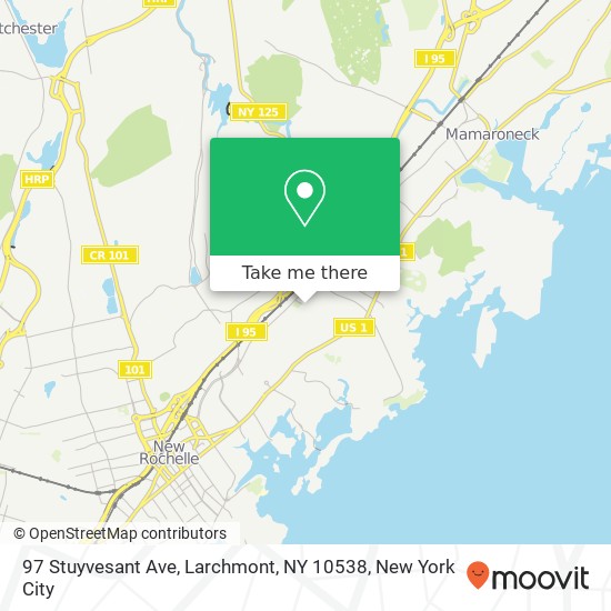 Mapa de 97 Stuyvesant Ave, Larchmont, NY 10538