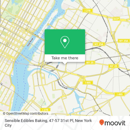 Mapa de Sensible Edibles Baking, 47-57 31st Pl