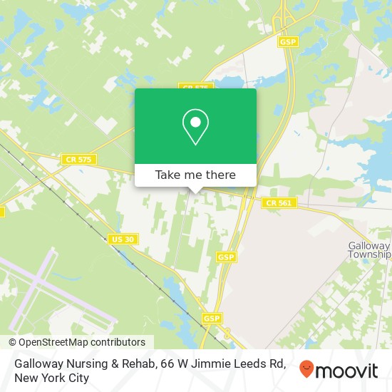 Mapa de Galloway Nursing & Rehab, 66 W Jimmie Leeds Rd