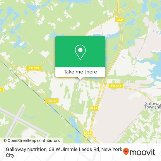 Mapa de Galloway Nutrition, 68 W Jimmie Leeds Rd