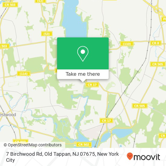 Mapa de 7 Birchwood Rd, Old Tappan, NJ 07675