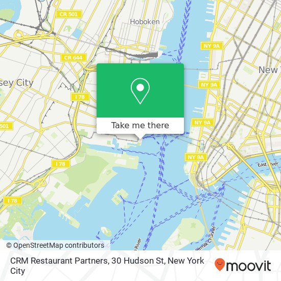 CRM Restaurant Partners, 30 Hudson St map