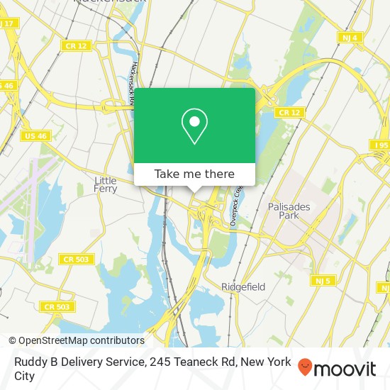 Mapa de Ruddy B Delivery Service, 245 Teaneck Rd