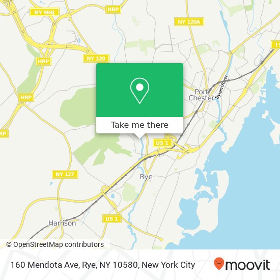 Mapa de 160 Mendota Ave, Rye, NY 10580